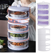 Load image into Gallery viewer, 5 Piece Storage Set - Transparent Stackable Food Insulation Cover Dust/Fly Proof Portable
