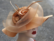 Load image into Gallery viewer, &quot;Arna Collection&quot; Luxury Hats - Unique Satin &amp; Horse Hair with Feathers
