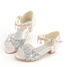 Load image into Gallery viewer, Arna&#39;s Shoe Collection - Children&#39;s Crystal Shoes Rhinestone Pendants Open Toes
