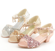 Load image into Gallery viewer, Arna&#39;s Shoe Collection - Children&#39;s Crystal Shoes Rhinestone Pendants Open Toes
