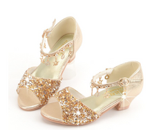 Load image into Gallery viewer, Arna&#39;s Shoe Collection - Children&#39;s Crystal Shoes Rhinestone Pendants Open Toes
