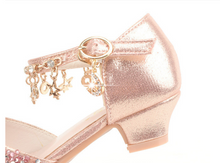 Load image into Gallery viewer, Arna&#39;s Shoe Collection - Children&#39;s Crystal Shoes Rhinestone Pendants Open Toes
