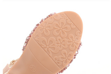 Load image into Gallery viewer, Arna&#39;s Shoe Collection - Children&#39;s Crystal Shoes Rhinestone Pendants Open Toes
