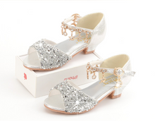 Load image into Gallery viewer, Arna&#39;s Shoe Collection - Children&#39;s Crystal Shoes Rhinestone Pendants Open Toes
