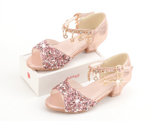 Load image into Gallery viewer, Arna&#39;s Shoe Collection - Children&#39;s Crystal Shoes Rhinestone Pendants Open Toes
