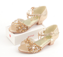 Load image into Gallery viewer, Arna&#39;s Shoe Collection - Children&#39;s Crystal Shoes Rhinestone Pendants Open Toes
