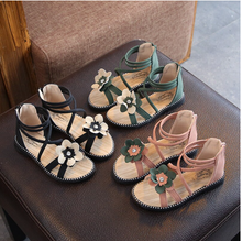 Load image into Gallery viewer, Arna Shoe Collection - Beautiful Girls Roman Sandal Zipper in many Sizes/Colours &amp; Styles
