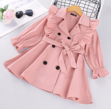 Load image into Gallery viewer, Arna Royal Gown Collection - Girls Overcoat Windproof Double Breasted Trench Coat - Many Sizes
