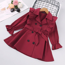 Load image into Gallery viewer, Arna Royal Gown Collection - Girls Overcoat Windproof Double Breasted Trench Coat - Many Sizes
