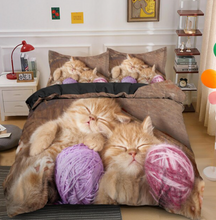 Load image into Gallery viewer, 3D Kitten Bedding Set 3 Pcs Duvet Cover &amp; Pillowcases
