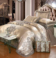 Load image into Gallery viewer, &quot;Arna Lisa&quot; Royal Collection - New Jacquard Satin Royal Luxury Bedding - Queen- 6 Piece
