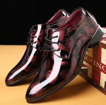 Load image into Gallery viewer, Mens Patent Leather Shoes Pointed Toe Business Wedding Shoes -  Many Sizes &amp; Colours
