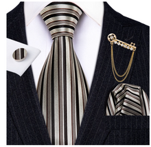 Load image into Gallery viewer, Mens Designer Silk Tie Handkerchief Set Gift Business - Many Colours &amp; Sizes
