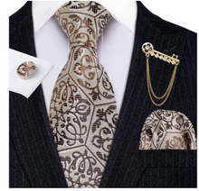 Load image into Gallery viewer, Mens Designer Silk Tie Handkerchief Set Gift Business - Many Colours &amp; Sizes
