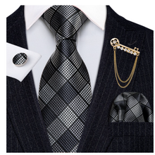 Load image into Gallery viewer, Mens Designer Silk Tie Handkerchief Set Gift Business - Many Colours &amp; Sizes
