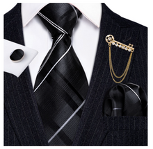 Load image into Gallery viewer, Mens Designer Silk Tie Handkerchief Set Gift Business - Many Colours &amp; Sizes
