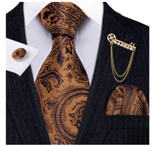 Load image into Gallery viewer, Mens Designer Silk Tie Handkerchief Set Gift Business - Many Colours &amp; Sizes
