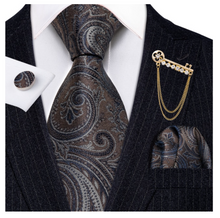 Load image into Gallery viewer, Mens Designer Silk Tie Handkerchief Set Gift Business - Many Colours &amp; Sizes
