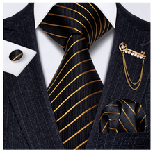 Load image into Gallery viewer, Mens Designer Silk Tie Handkerchief Set Gift Business - Many Colours &amp; Sizes
