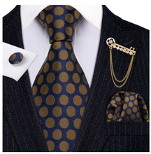 Load image into Gallery viewer, Mens Designer Silk Tie Handkerchief Set Gift Business - Many Colours &amp; Sizes
