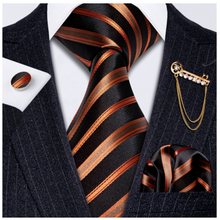 Load image into Gallery viewer, Mens Designer Silk Tie Handkerchief Set Gift Business - Many Colours &amp; Sizes
