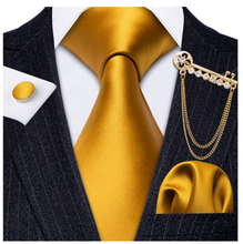 Load image into Gallery viewer, Mens Designer Silk Tie Handkerchief Set Gift Business - Many Colours &amp; Sizes
