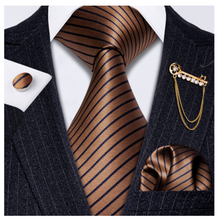 Load image into Gallery viewer, Mens Designer Silk Tie Handkerchief Set Gift Business - Many Colours &amp; Sizes
