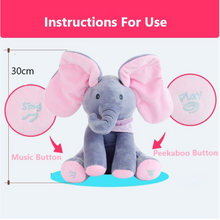 Load image into Gallery viewer, Elephant Educational Toy - Music - Talking - Peek-a-Boo - Soft - Interactive
