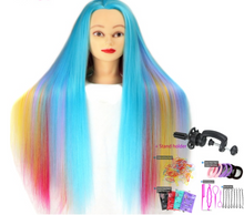 Load image into Gallery viewer, Girls Professional Synthetic Hair Mannequin for Training &amp; Makeup - (Perfect Gift)
