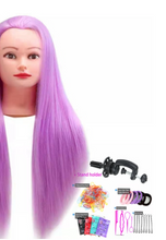 Load image into Gallery viewer, Girls Professional Synthetic Hair Mannequin for Training &amp; Makeup - (Perfect Gift)
