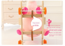 Load image into Gallery viewer, Child Rocking Horse/Chair, Plush/Solid Wood, Many Styles with Music and Safety Belt - Rocker or on Wheels with Handle to Push
