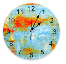 Load image into Gallery viewer, Deluxe &quot;Arna Royal Clock Collection&quot; Oil Painting Abstract Geometric Wall Clock - Many Colours
