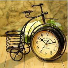 Load image into Gallery viewer, Deluxe &quot;Arna Royal Clock Collection&quot;  Wrought Iron Bicycle Double Sided Silent Desktop Clock
