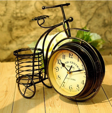 Load image into Gallery viewer, Deluxe &quot;Arna Royal Clock Collection&quot;  Wrought Iron Bicycle Double Sided Silent Desktop Clock
