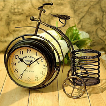 Load image into Gallery viewer, Deluxe &quot;Arna Royal Clock Collection&quot;  Wrought Iron Bicycle Double Sided Silent Desktop Clock
