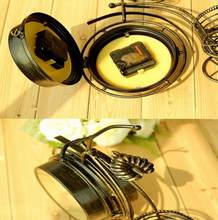 Load image into Gallery viewer, Deluxe &quot;Arna Royal Clock Collection&quot;  Wrought Iron Bicycle Double Sided Silent Desktop Clock
