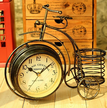 Load image into Gallery viewer, Deluxe &quot;Arna Royal Clock Collection&quot;  Wrought Iron Bicycle Double Sided Silent Desktop Clock
