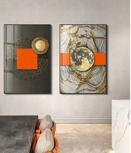 Load image into Gallery viewer, Arna&#39;s Luxury Painting Collection - Nordic Abstract Golden Canvas Paintings - Many Styles
