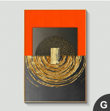 Load image into Gallery viewer, Arna&#39;s Luxury Painting Collection - Nordic Abstract Golden Canvas Paintings - Many Styles
