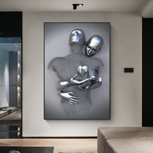 Load image into Gallery viewer, Arna&#39;s Luxury Painting Collection - Romantic Lover Heart Metal Sculpture Canvas Painting - Many Styles
