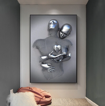 Load image into Gallery viewer, Arna&#39;s Luxury Painting Collection - Romantic Lover Heart Metal Sculpture Canvas Painting - Many Styles
