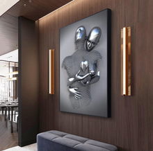 Load image into Gallery viewer, Arna&#39;s Luxury Painting Collection - Romantic Lover Heart Metal Sculpture Canvas Painting - Many Styles
