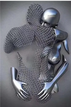 Load image into Gallery viewer, Arna&#39;s Luxury Painting Collection - Romantic Lover Heart Metal Sculpture Canvas Painting - Many Styles
