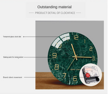 Load image into Gallery viewer, Deluxe &quot;Arna Royal Clock Collection&quot;  Marble Glass Wall Clock - Many Colours

