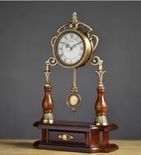 Load image into Gallery viewer, &quot;Arna Royal Victorian Collection&quot; Vintage Solid Wood Copper Clock
