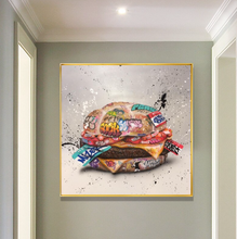 Load image into Gallery viewer, Arna&#39;s Luxury Painting Collection - Modern Burger Graffiti Canvas Painting
