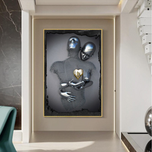 Load image into Gallery viewer, Arna&#39;s Luxury Painting Collection - Romantic Lover Heart Metal Sculpture Canvas Painting - Many Styles
