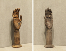 Load image into Gallery viewer, &quot;Arna Royal Gown Collection&quot; Luxury Male Wooden Platform Mannequin Hand Cosmetology Window Display Model
