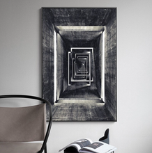 Load image into Gallery viewer, Arna&#39;s Luxury Painting Collection - Nordic Black &amp; White Geometry Corridor Print Canvas Painting
