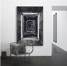Load image into Gallery viewer, Arna&#39;s Luxury Painting Collection - Nordic Black &amp; White Geometry Corridor Print Canvas Painting
